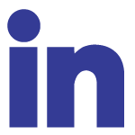 Blue linkedin logo with link