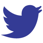 Blue twitter logo with link
